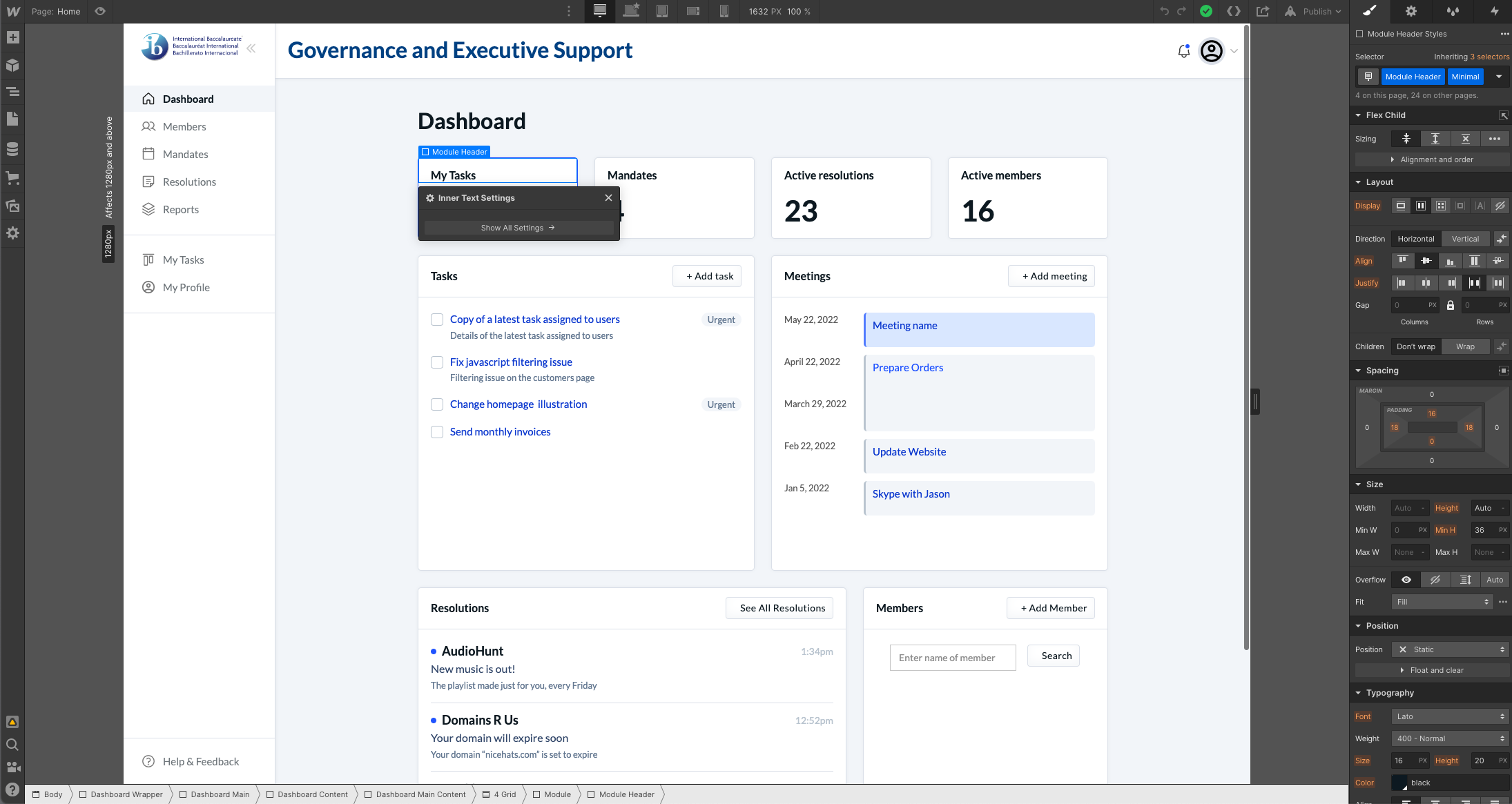 Executive Support Tool